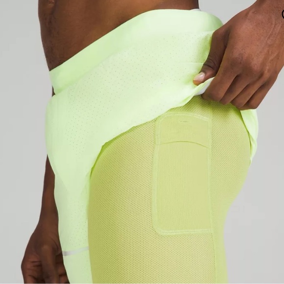 Lululemon Men’s Surge Lined Short 6" Special Edition Color Faded Zap/Wasabi XL - Picture 5 of 9